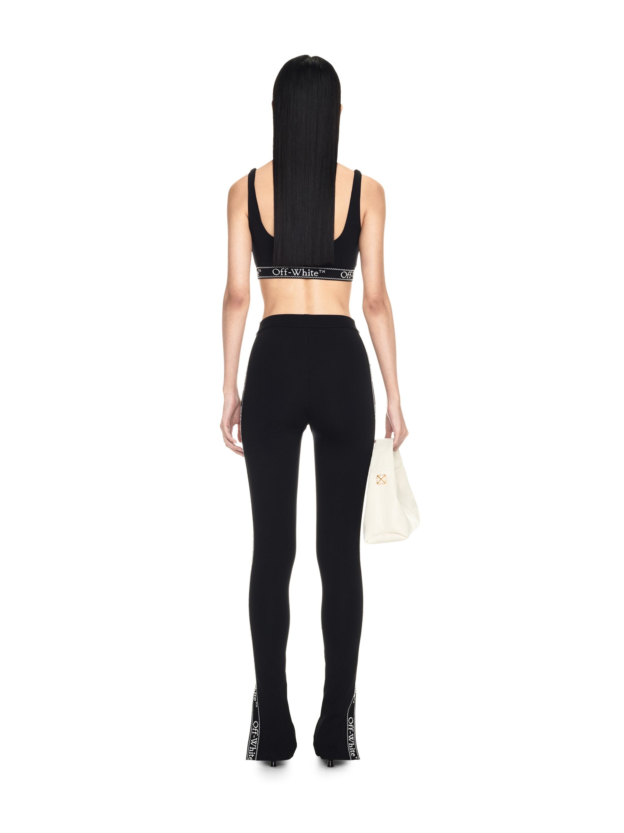 Off-white Logo-underband Crop Top In Black