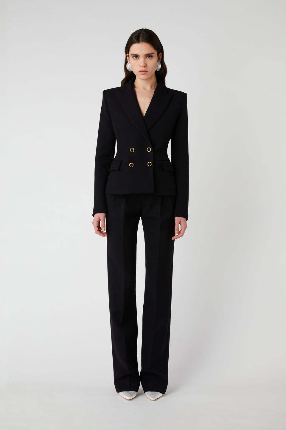 Alessandra Rich Pleat Detailed Tailored Trousers In Black