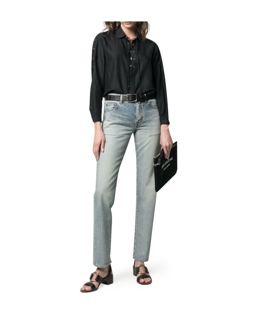 Saint Laurent Mid-rise Slim-fit Jeans In Blue