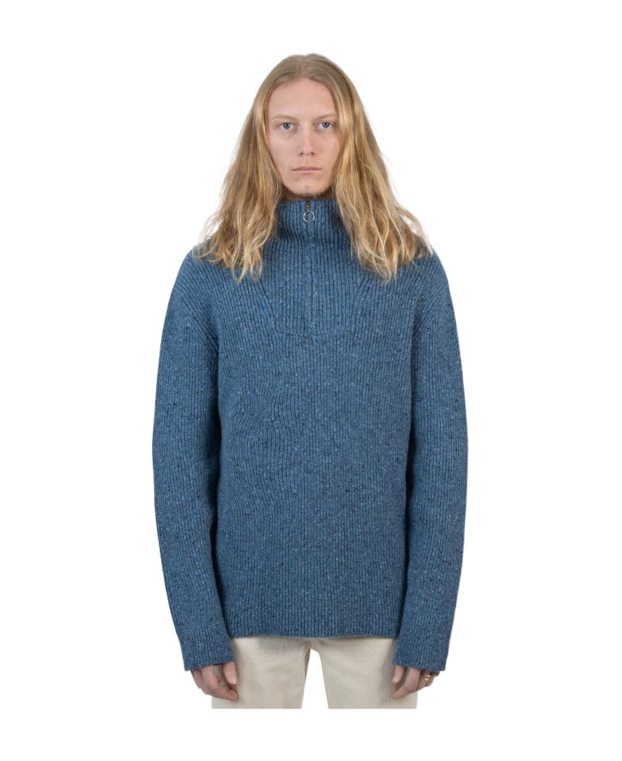 Apc Semi-zipper Sweater In Blue