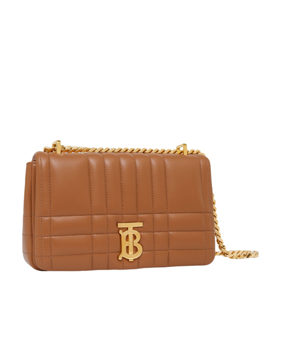 Burberry Small Quilted Lola Bag In Brown