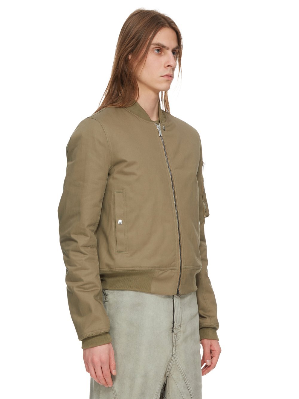 Rick Owens Drkshdw Long-sleeved Zipper Casual Jacket In Brown