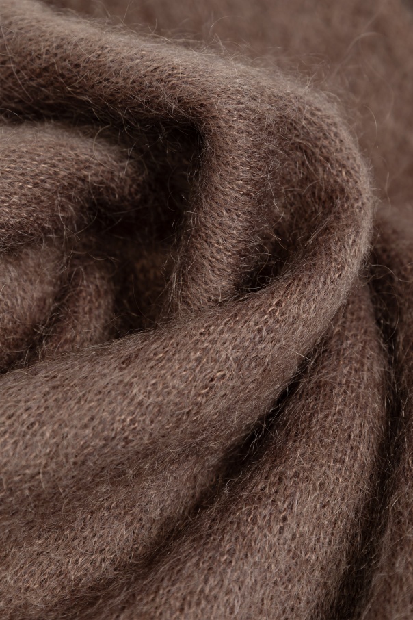 Shop Moschino Knitted Scarf And Gloves In Brown