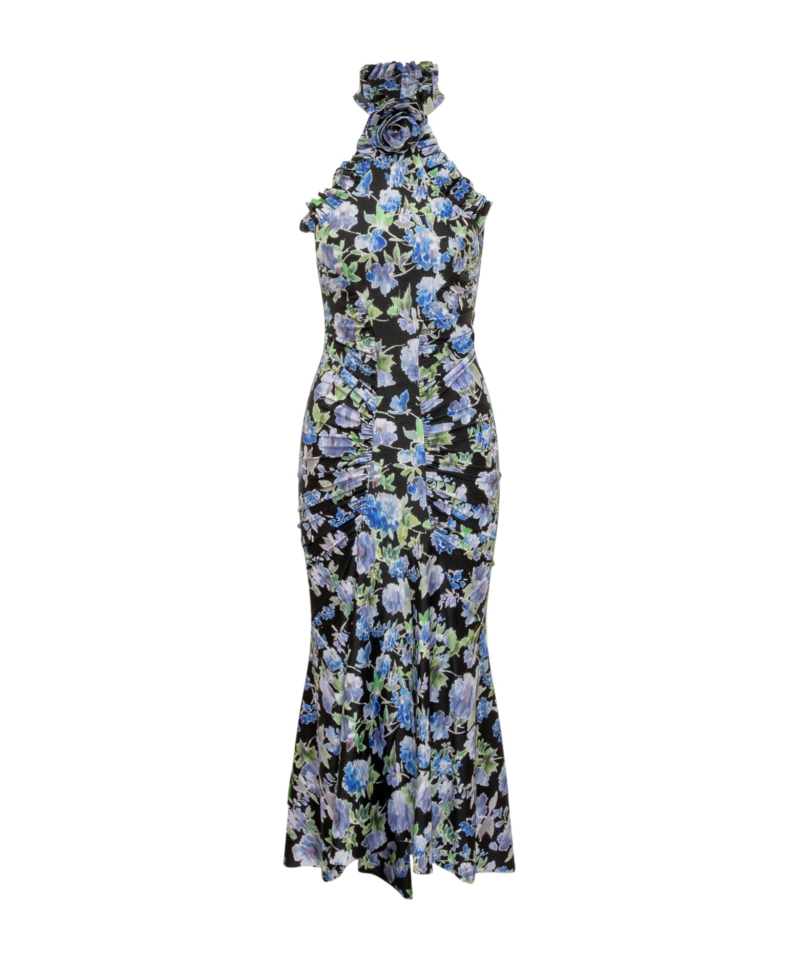 Shop Philosophy Di Lorenzo Serafini Floral-printed Racerback Maxi Dress In Gray