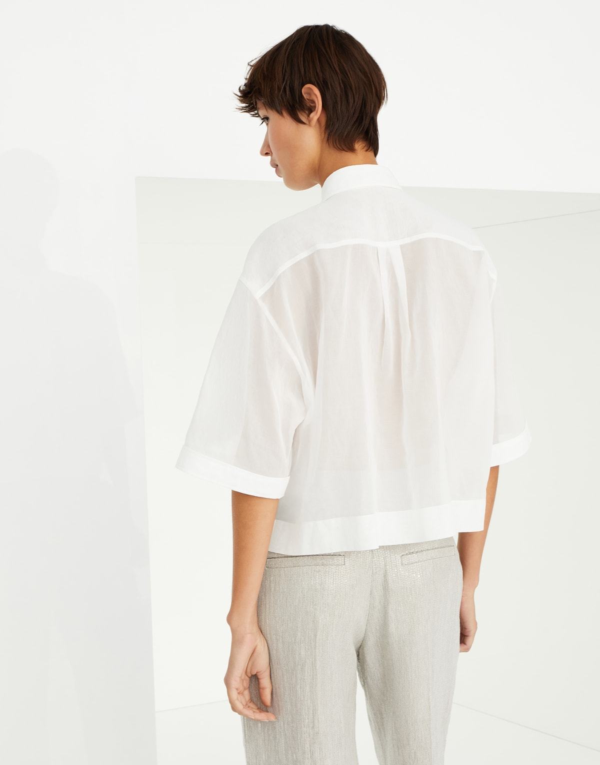 Brunello Cucinelli Cotton Shirt With Jewel Application In White