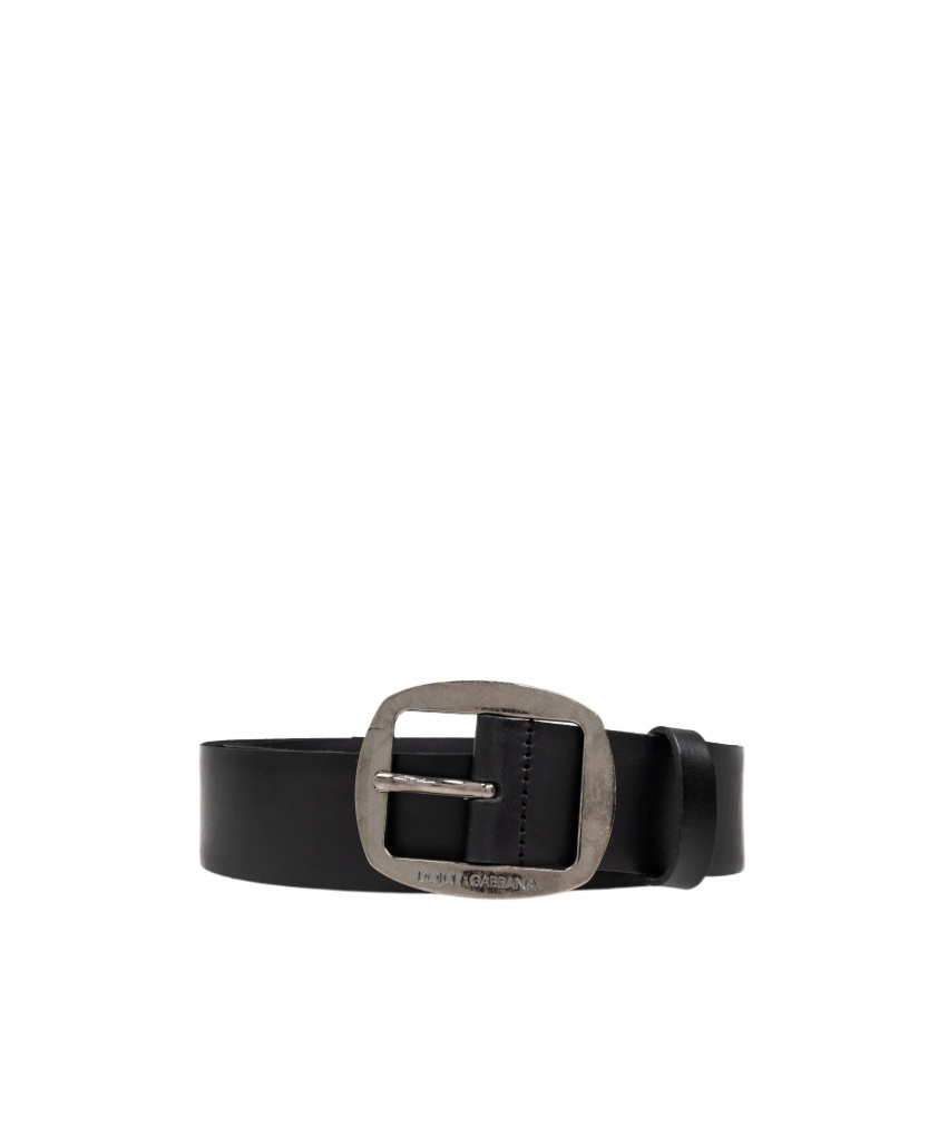 Dolce & Gabbana Logo Engraved Belt In Black