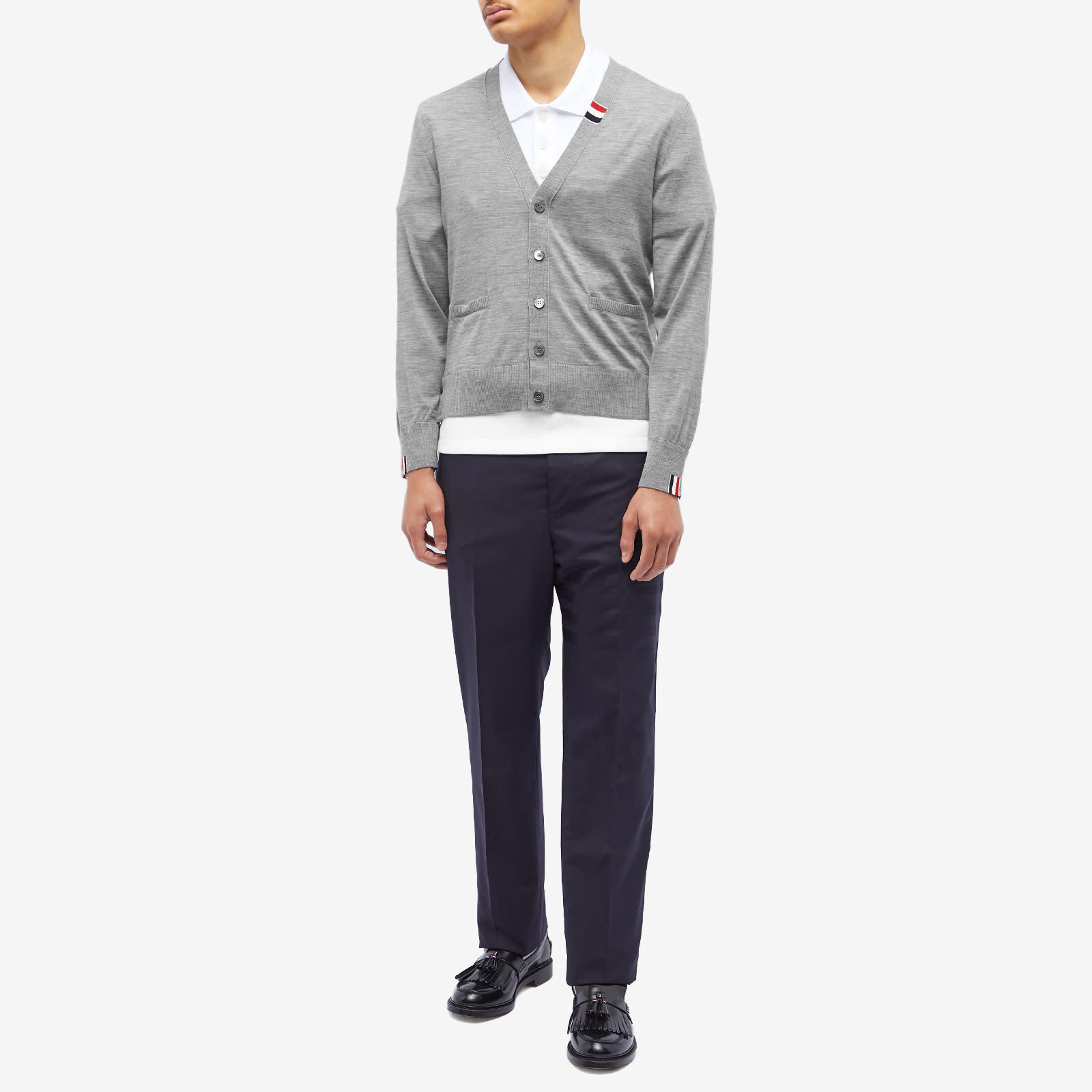 Thom Browne Wool Cardigan In Gray