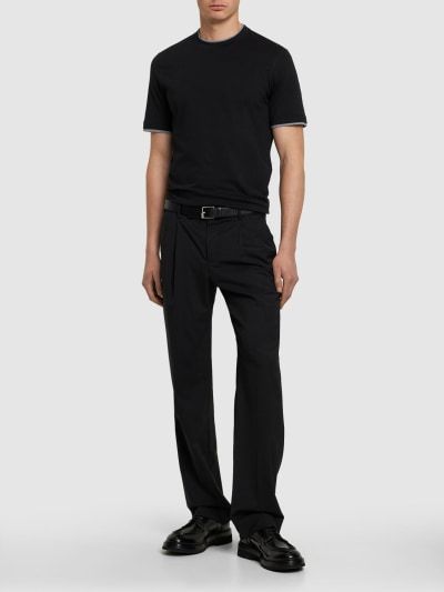 Brunello Cucinelli Contrasting-trim Jersey T-shirt