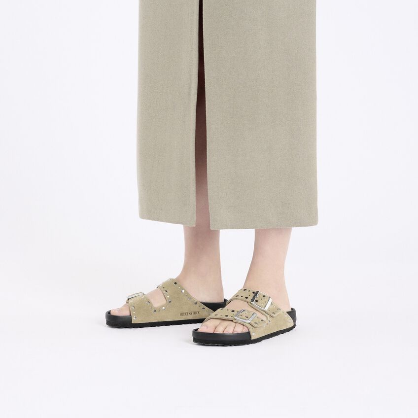 Birkenstock Suede Arizona Rivet-detail Sandals In Multicolor