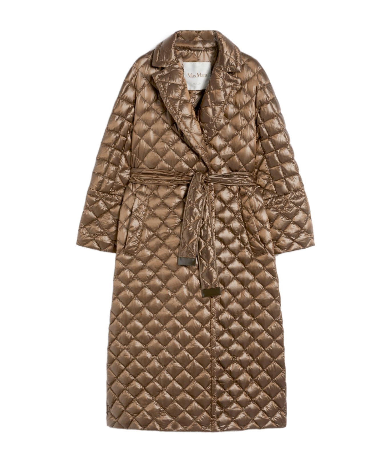 Max Mara Quilted Down Jacket In Brown