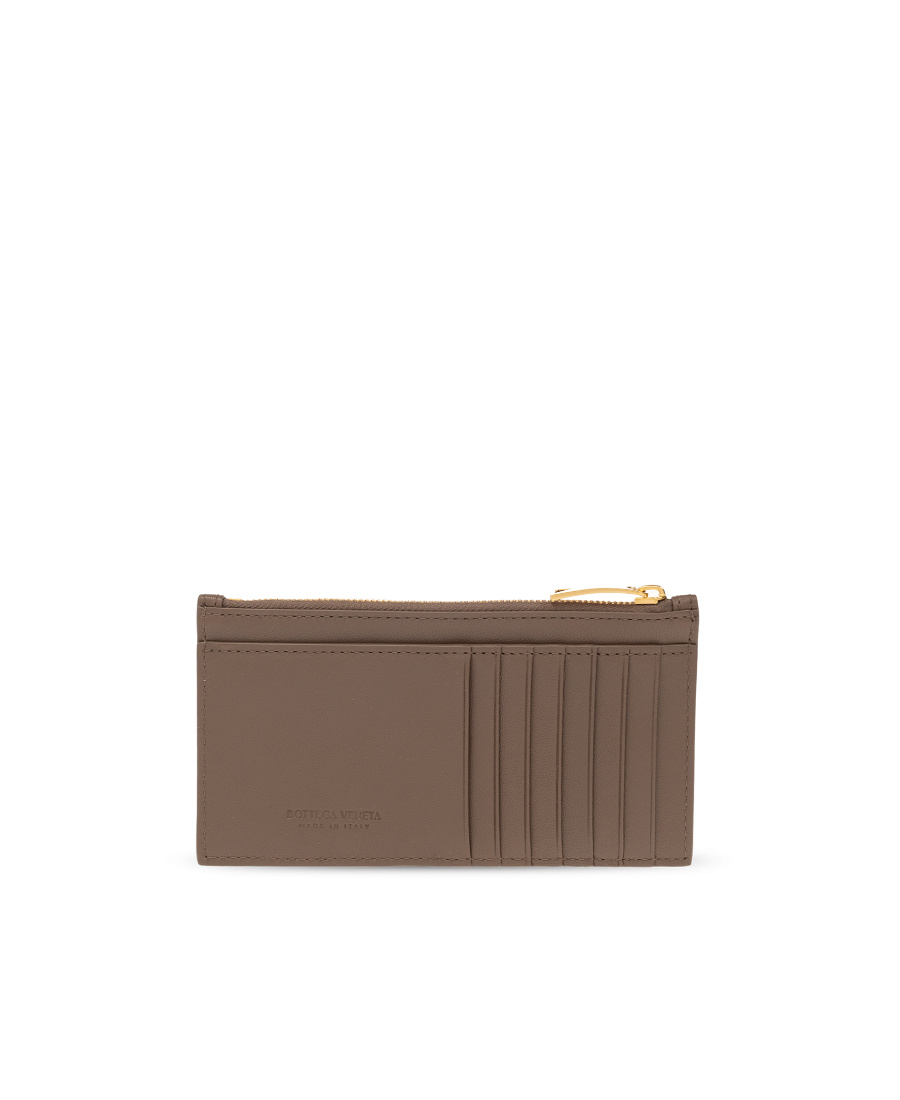 Bottega Veneta Logo Card Bag In Brown