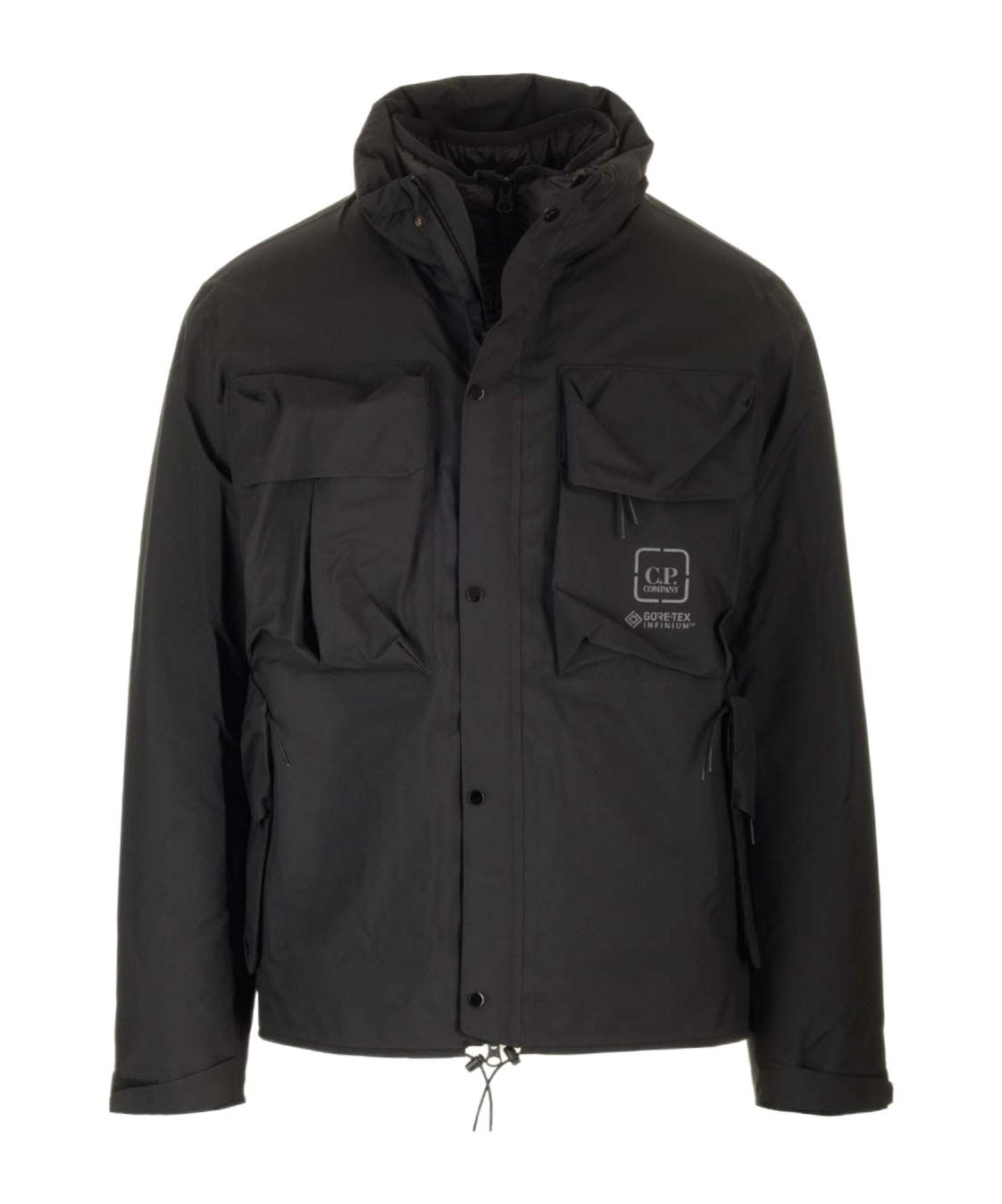 C.p. Company C.p.company Technical Fabric Jacket With Internal Removable Down Jacket In Black