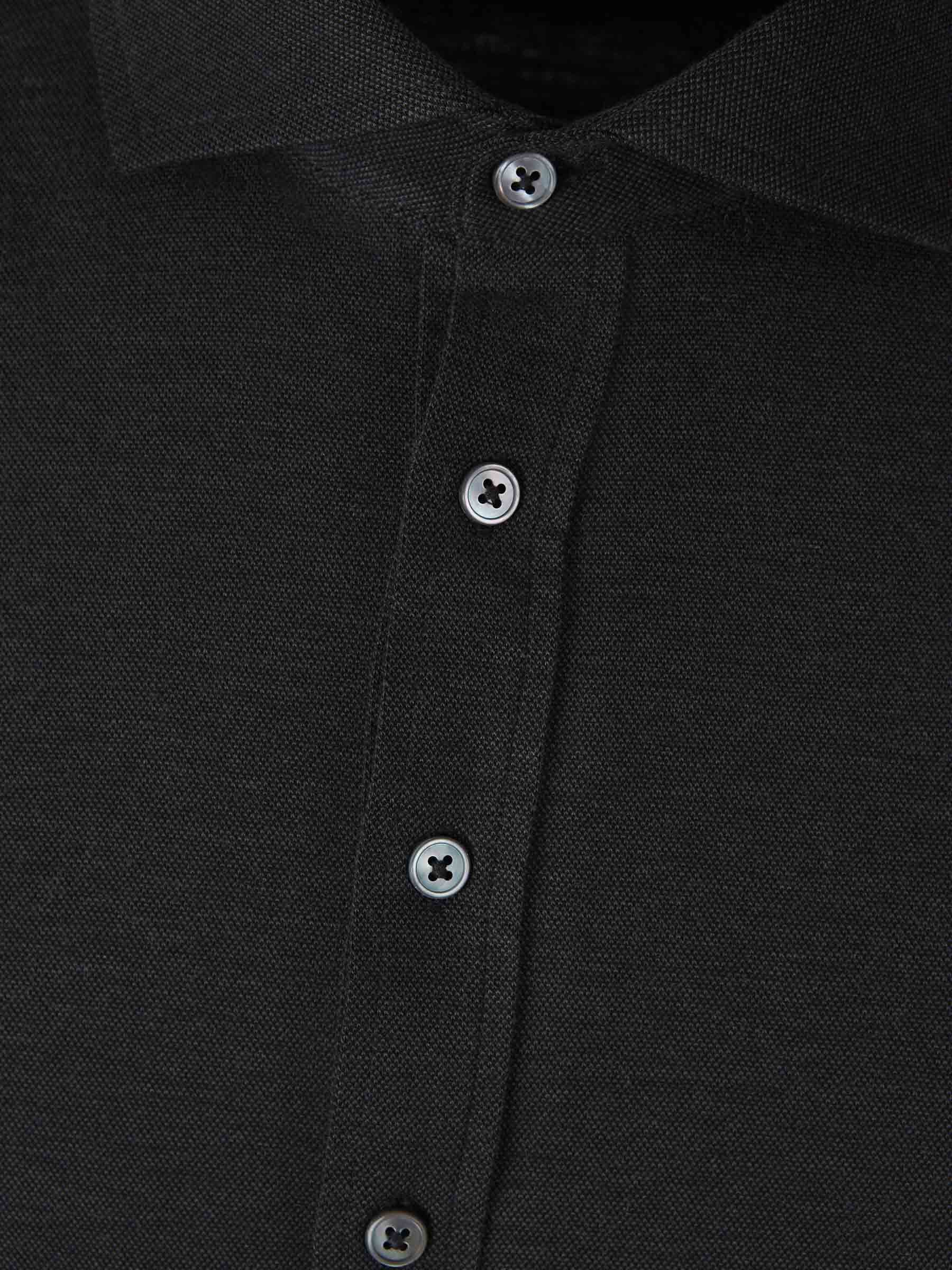 Gran Sasso Long-sleeve Button Polo Shirt In Black