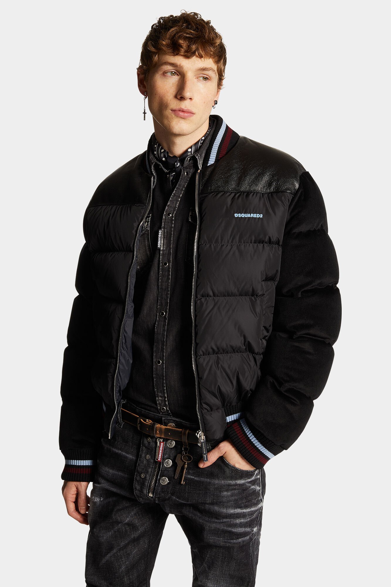 DSQUARED2 MIXED PUFFER BOMBER