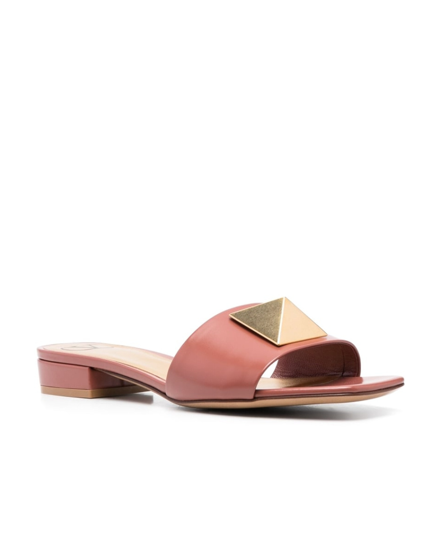 Valentino One Stud Mules In Pink