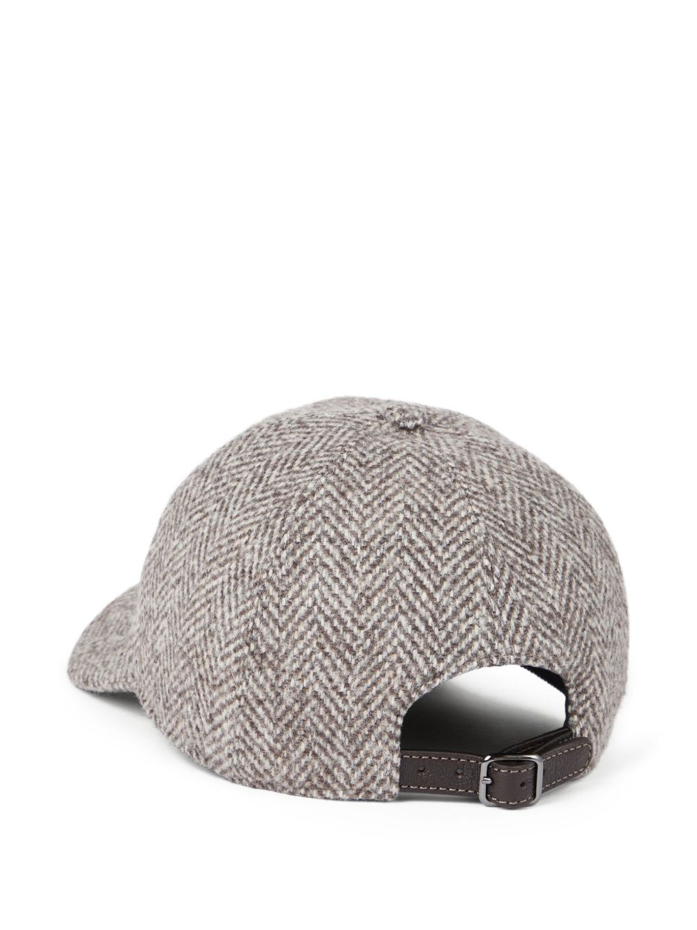 Brunello Cucinelli Tweed Baseball Cap With Monili In Gray
