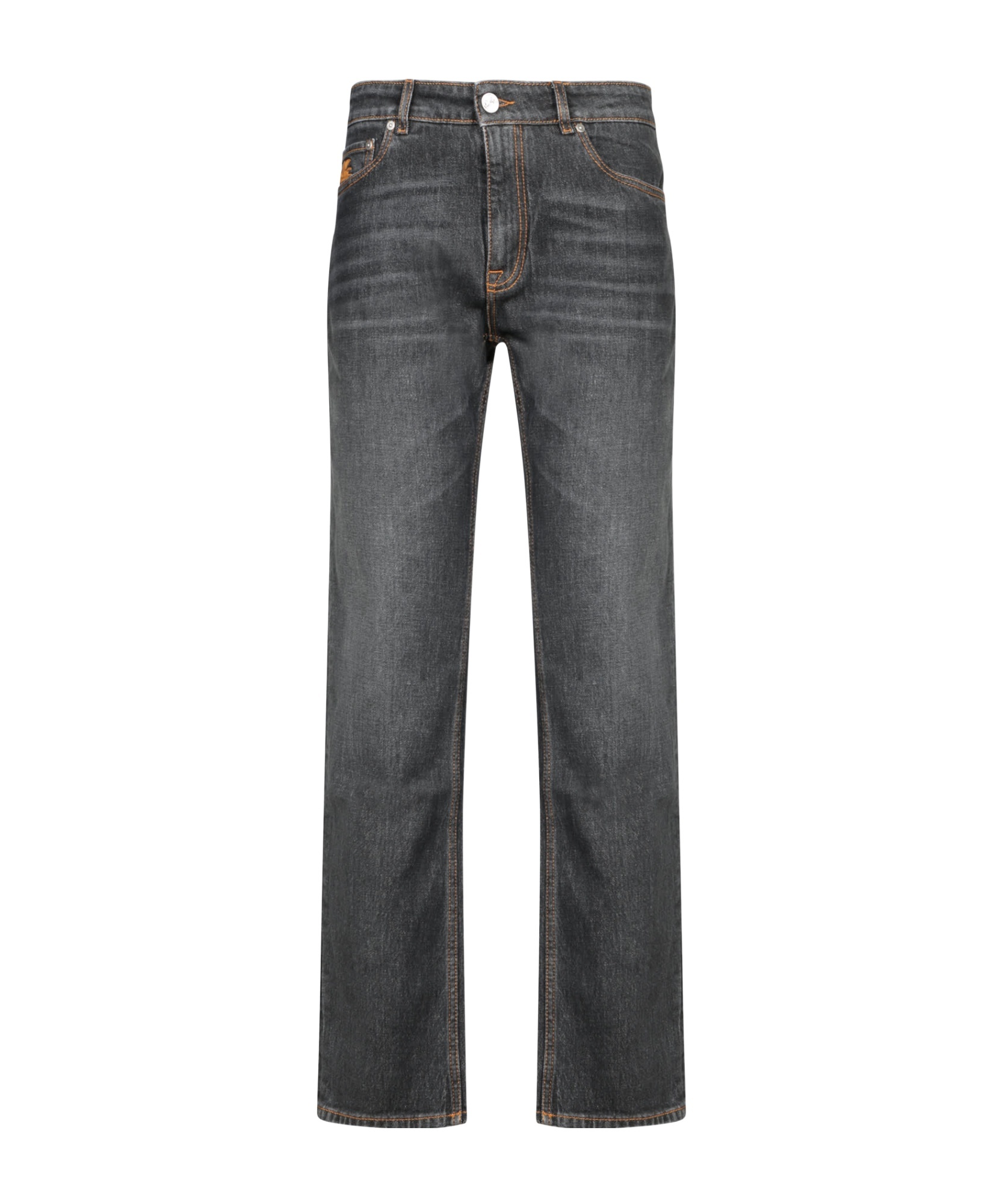ETRO Mid-Rise Black Denim Jeans Etro Straight-Leg Mid-Rise Jeans 