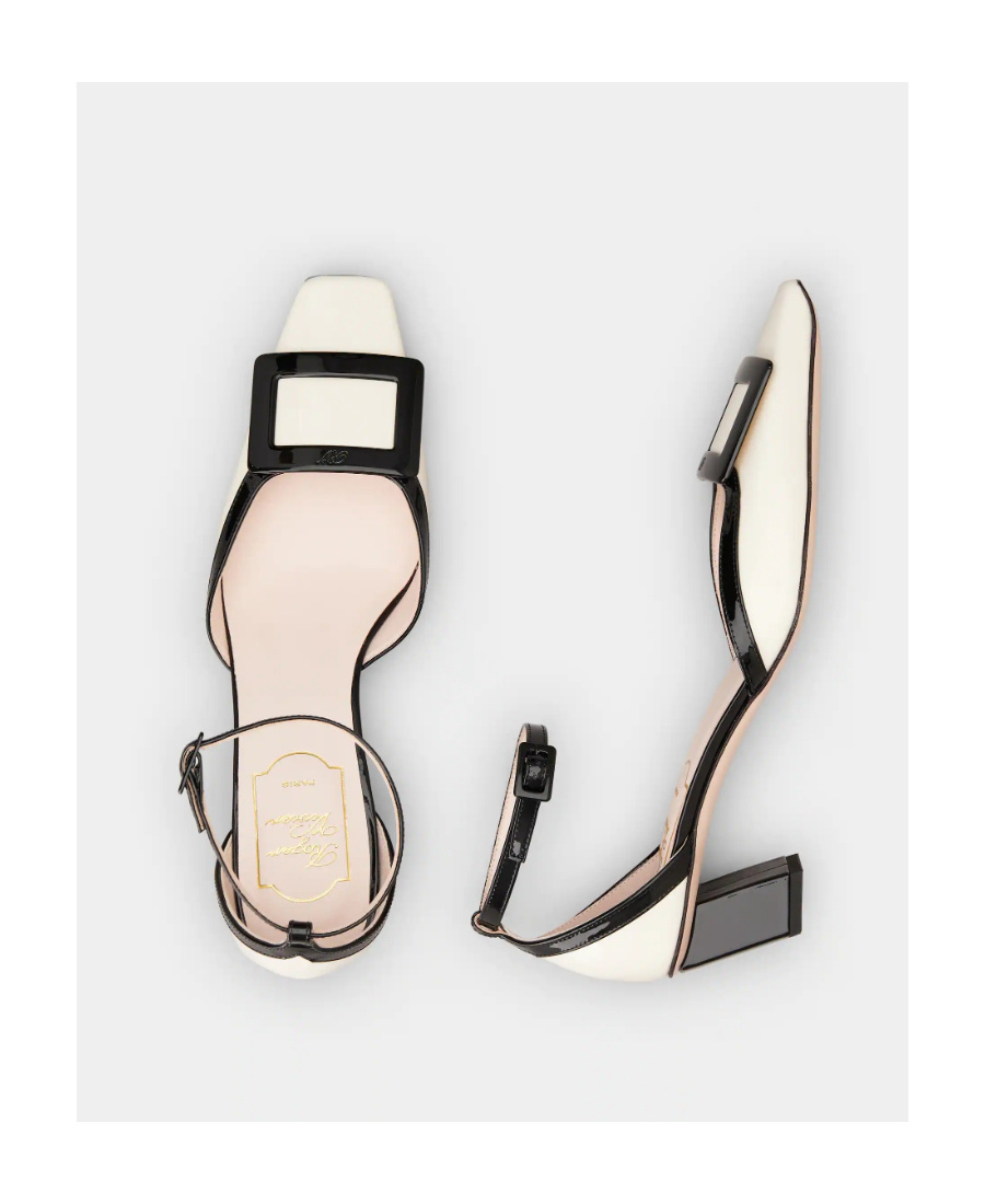 Shop Roger Vivier Belle Vivier Ankle Strap Lacquered Buckle Pumps In Patent Leather In Black