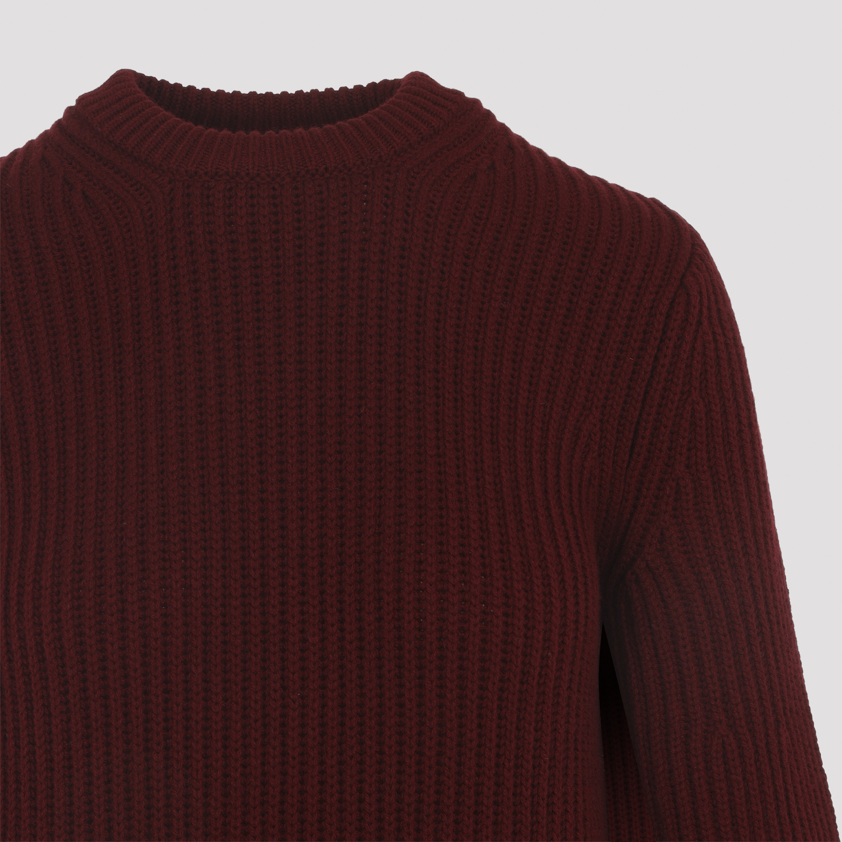 Max Mara Knit Mini Dress High Neckline In Burgundy