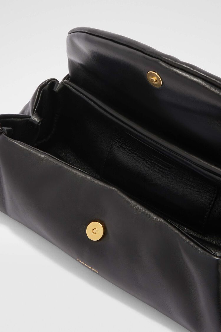 Jil Sander Small Cannolo Padded Shoulder Bag In Black