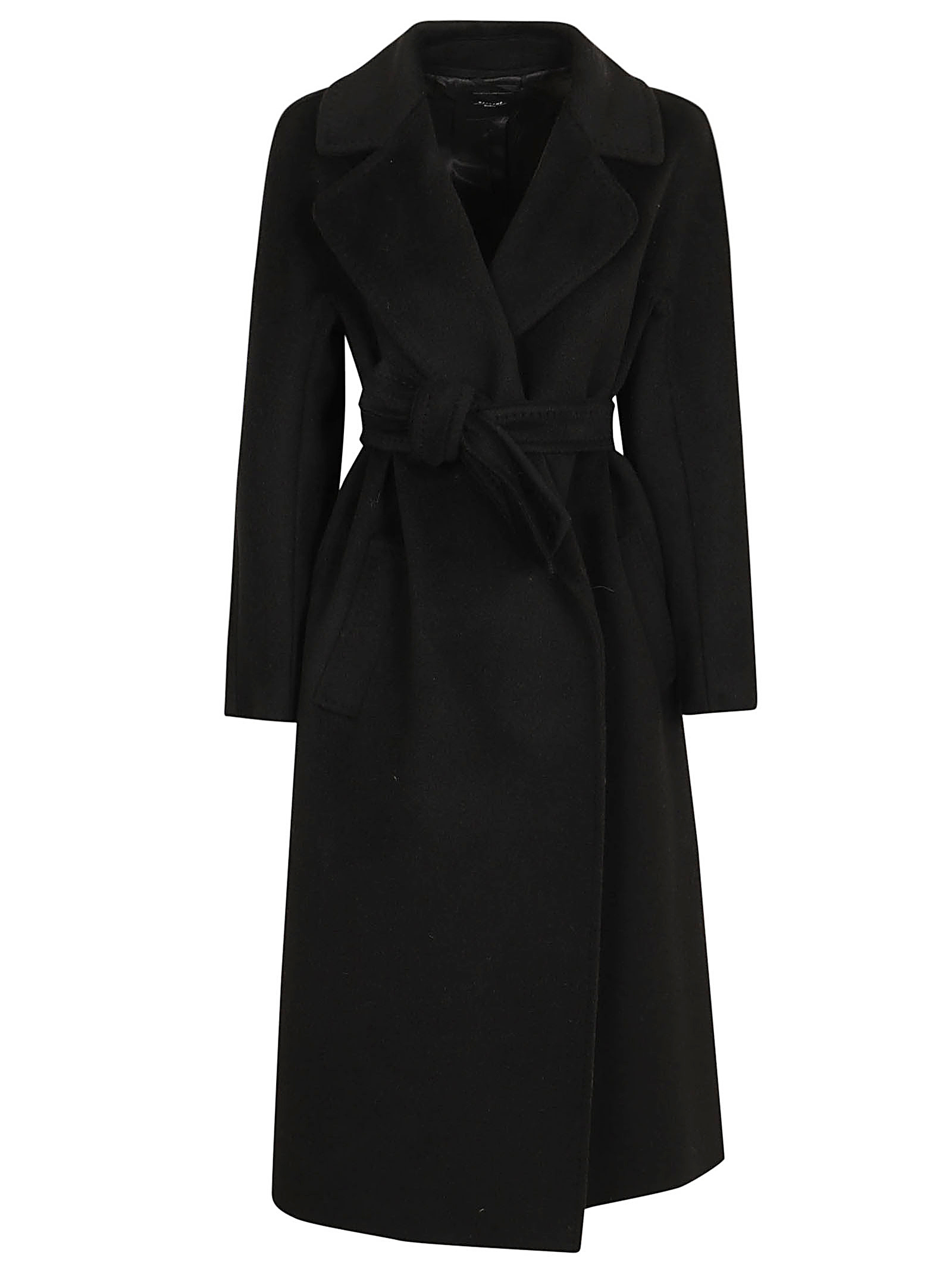 Weekend Max Mara Resina Double Breasted Wool Coat In Black