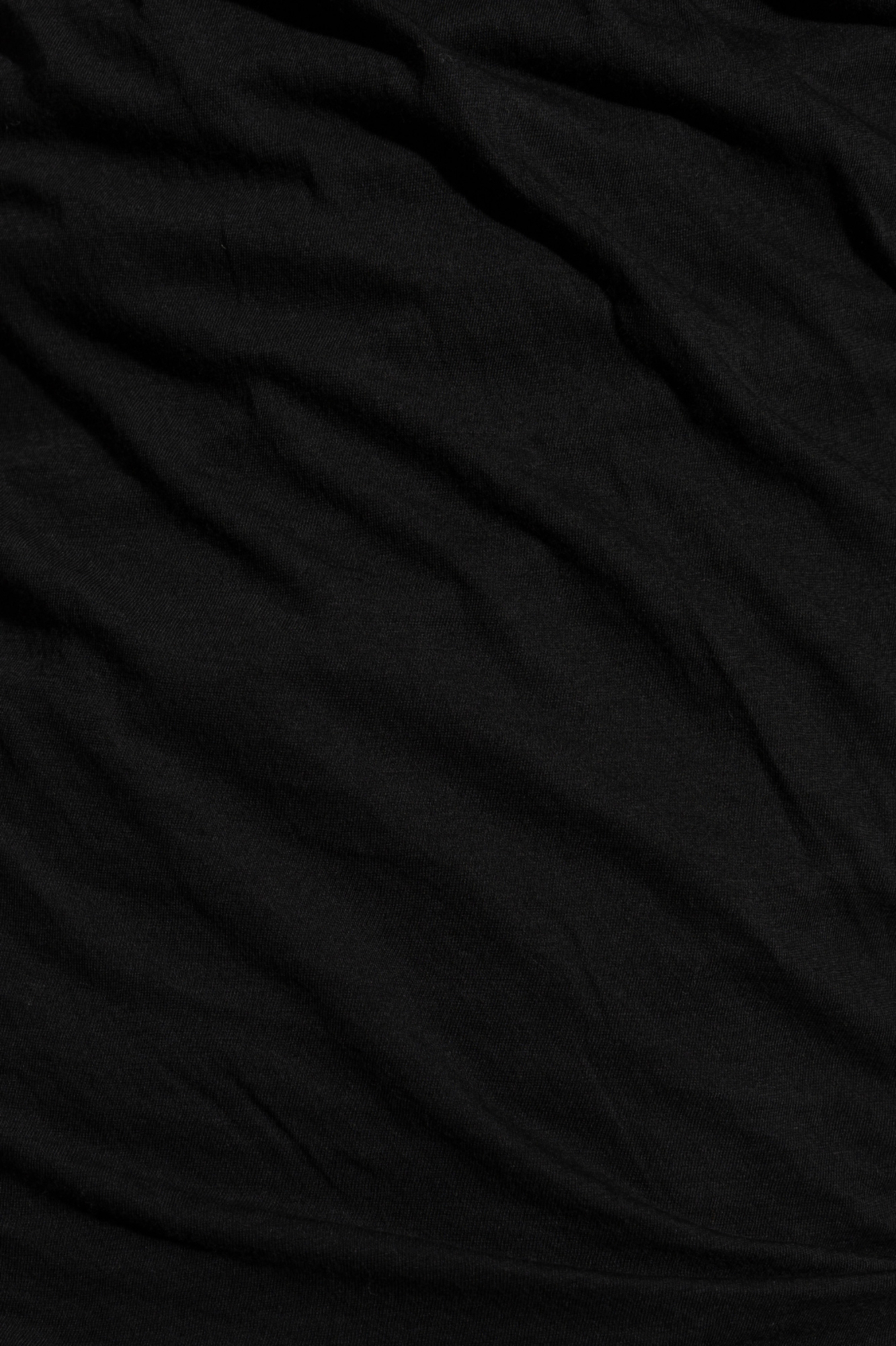 Rick Owens Double Ss Cotton T-shirt Draped Effect In Black