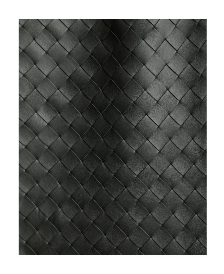 Bottega Veneta Intrecciato Leather High-waisted Skirt In Black