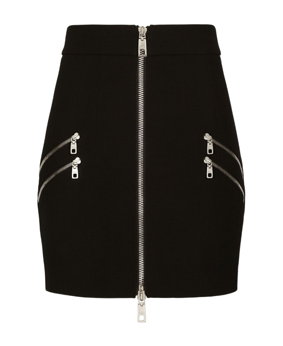 Dolce & Gabbana Multipocketed Miniskirt With Front Full Zip In Black