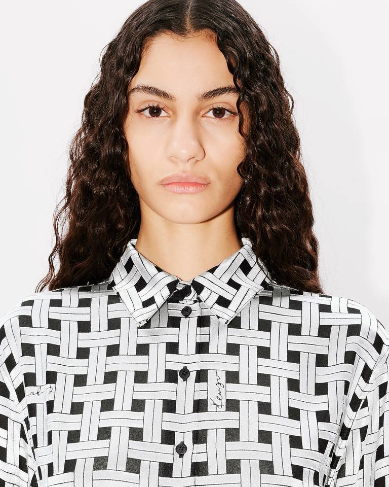 Kenzo Weave Checked Effect Shirt In White