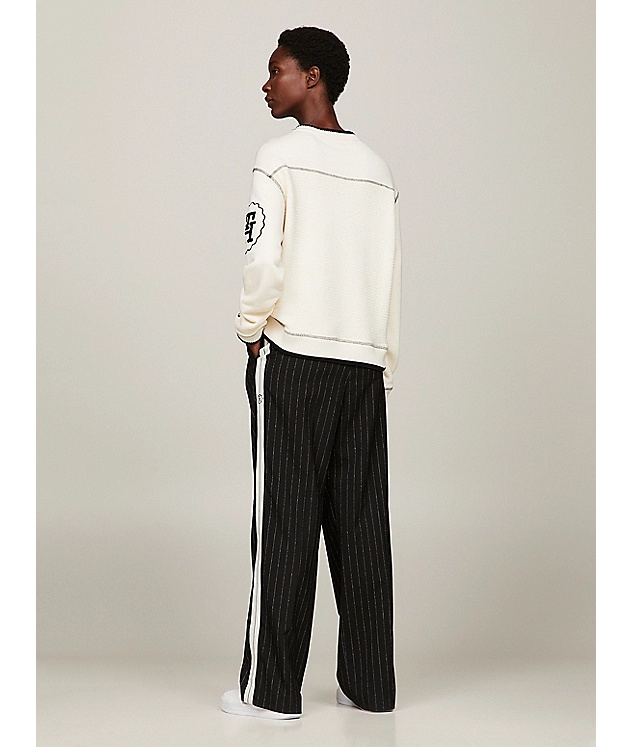 Shop Tommy Hilfiger Contrast-stitching Sweatshirt In White