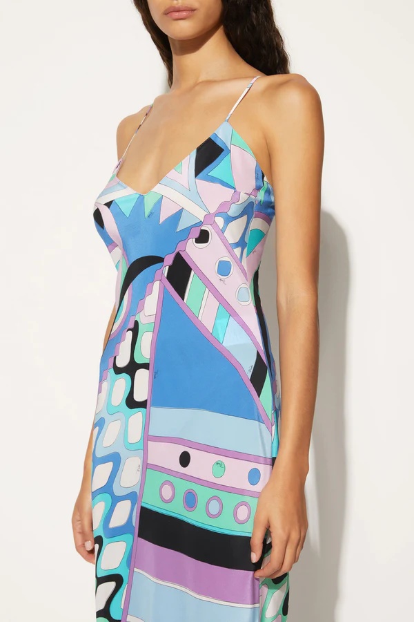 PUCCI VIVARA-PRINT SILK MAXIDRESS
