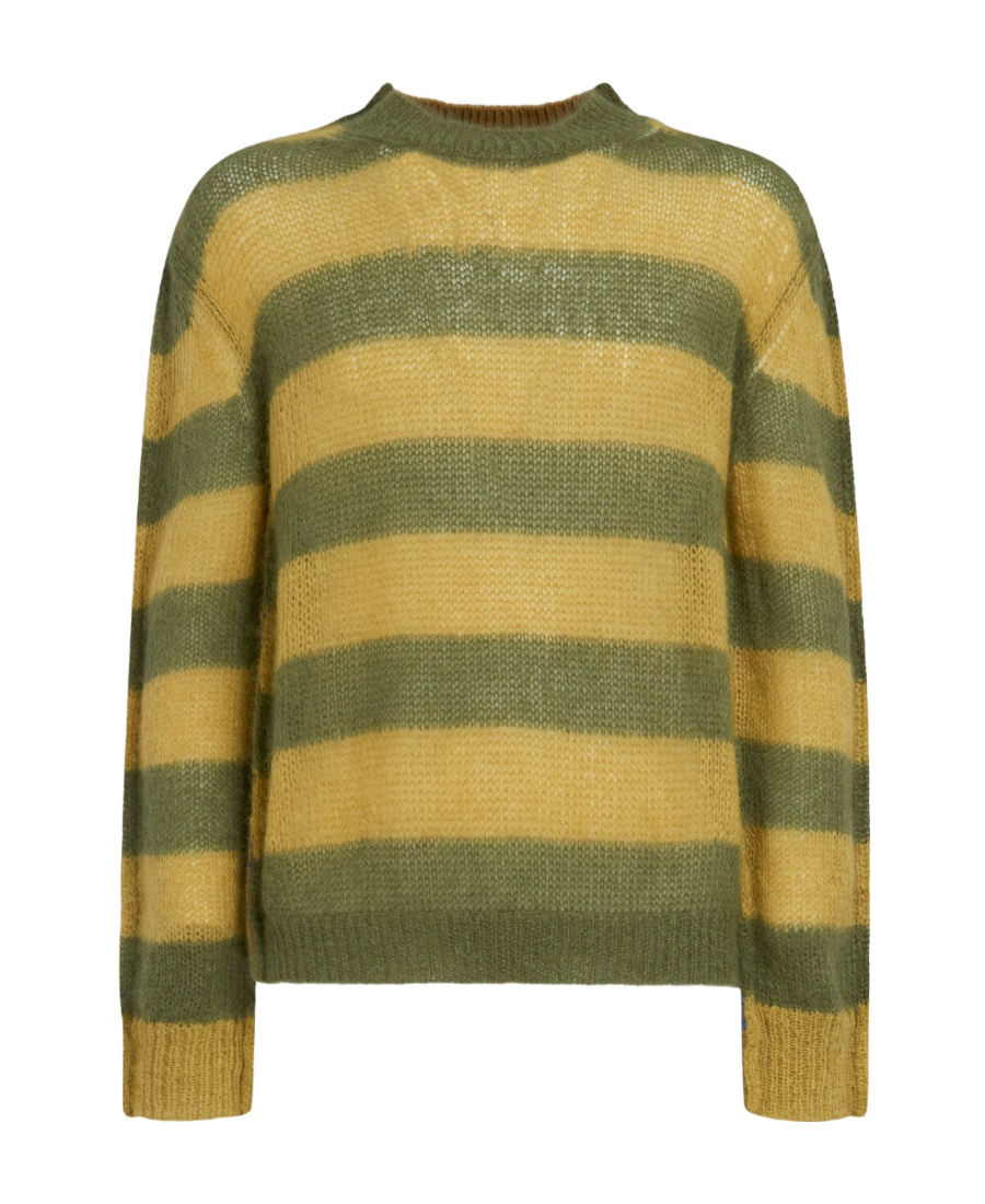 Marni Stripe-print Knit Jumper In Green