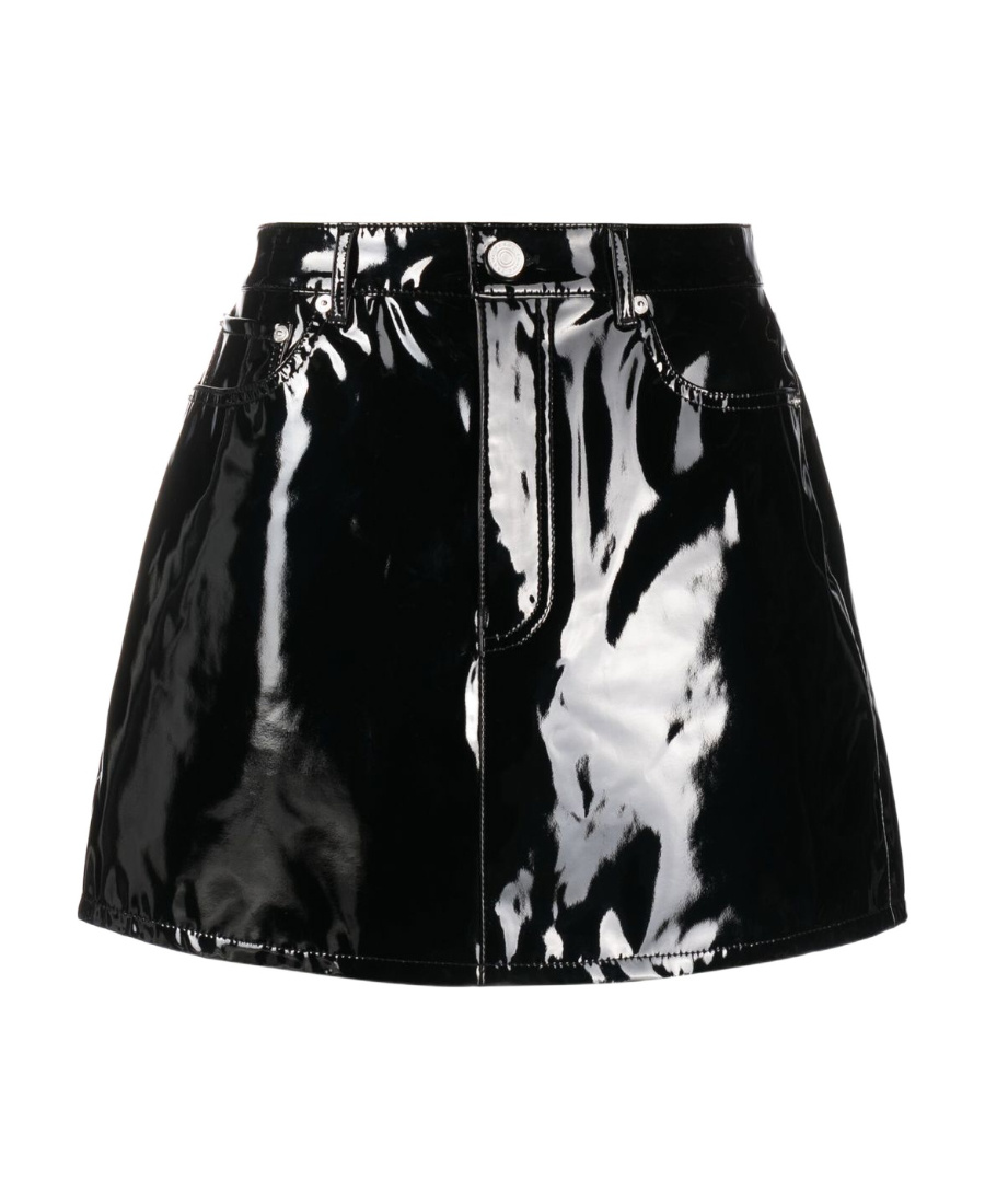 Frame High-shine Finish Skirt In Black