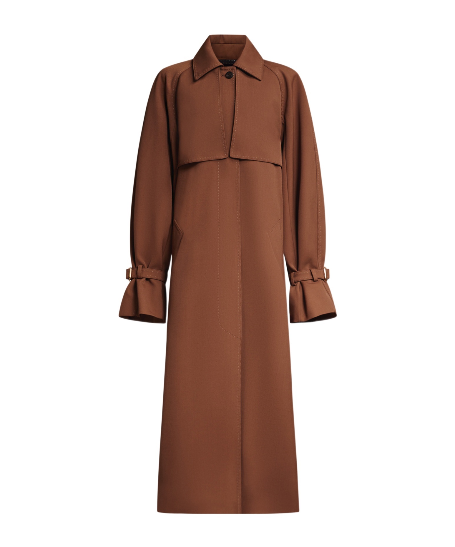 Max Mara Lapel Long-sleeved Coat In Brown