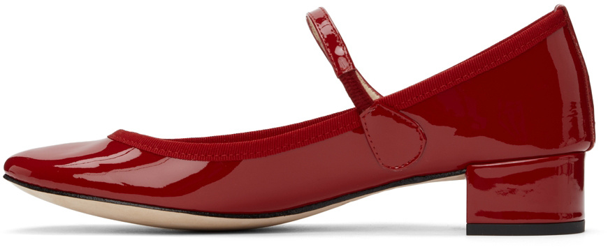 Repetto 30mm Rose Patent Leather Mary Jane Heels In Red