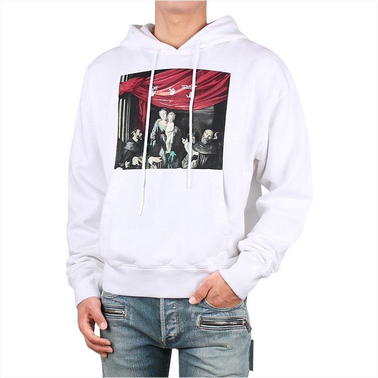 Off-white Caravaggio Painting Over Hood White Blac Fw20 Mens Logo Sweater