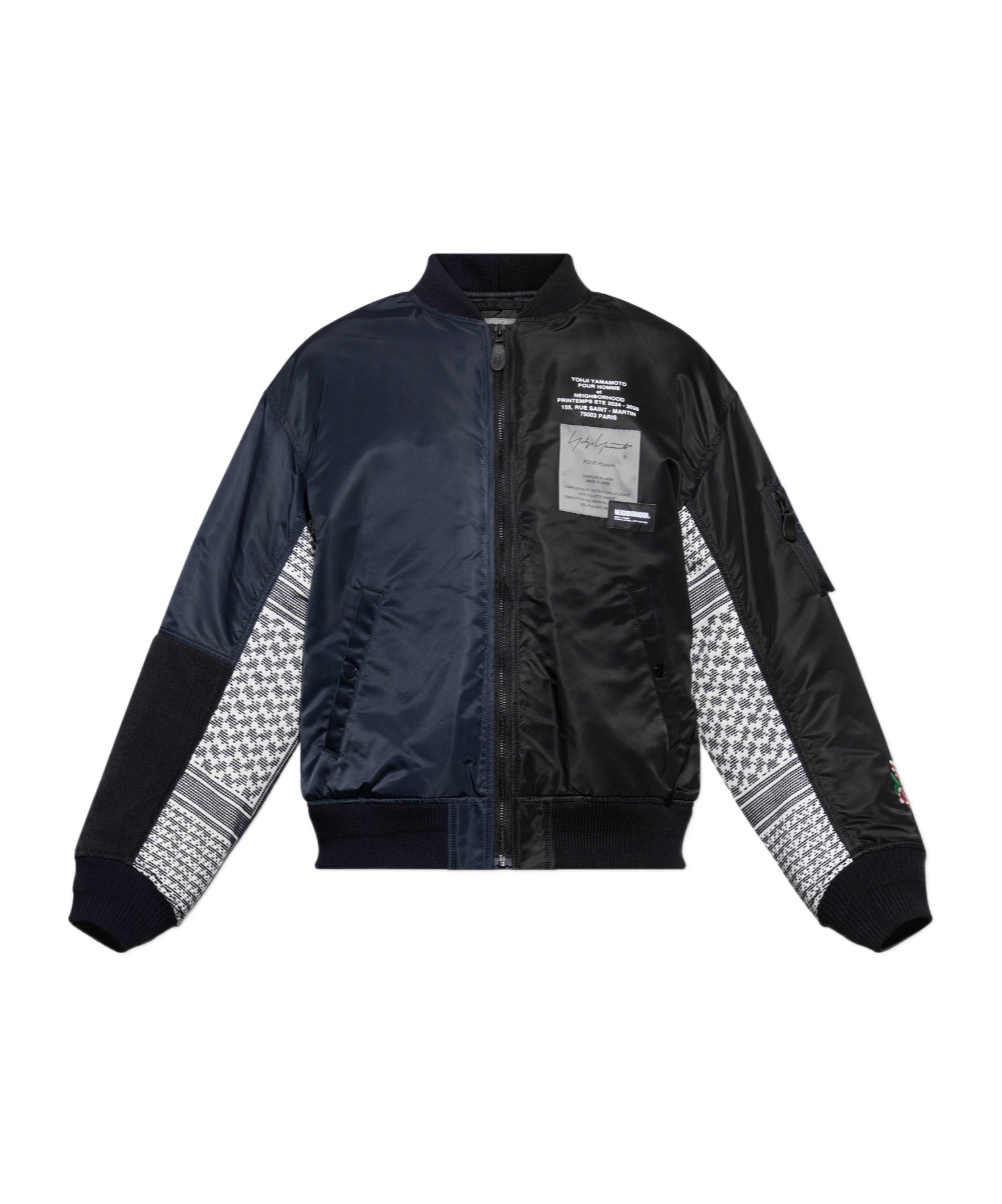 Yohji Yamamoto Black Neighborhood Edition Ma-1 Bomber Jacket In Black