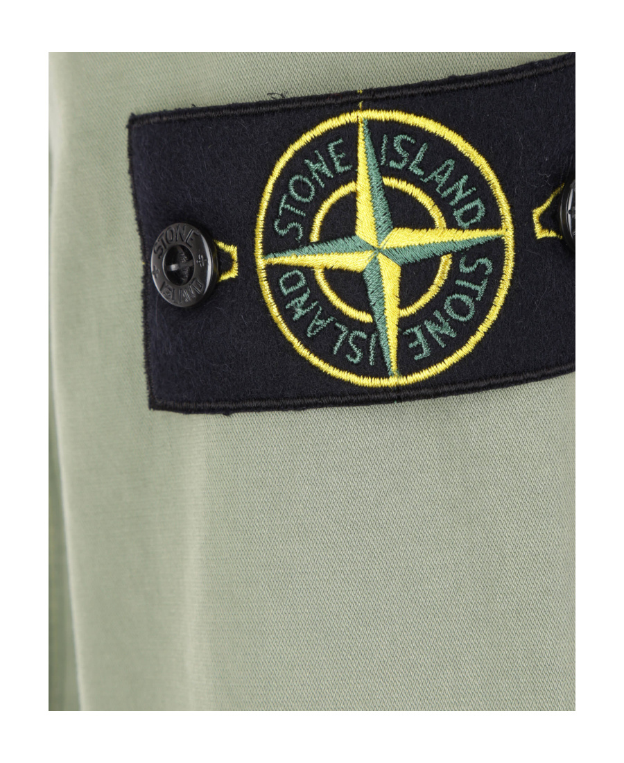 Stone Island Compass-patch Cargo Shirt Jacket In Green