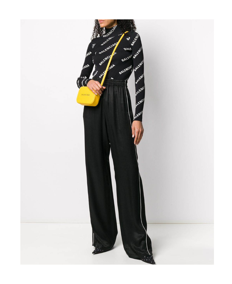 Balenciaga Checked Track Pants In Black