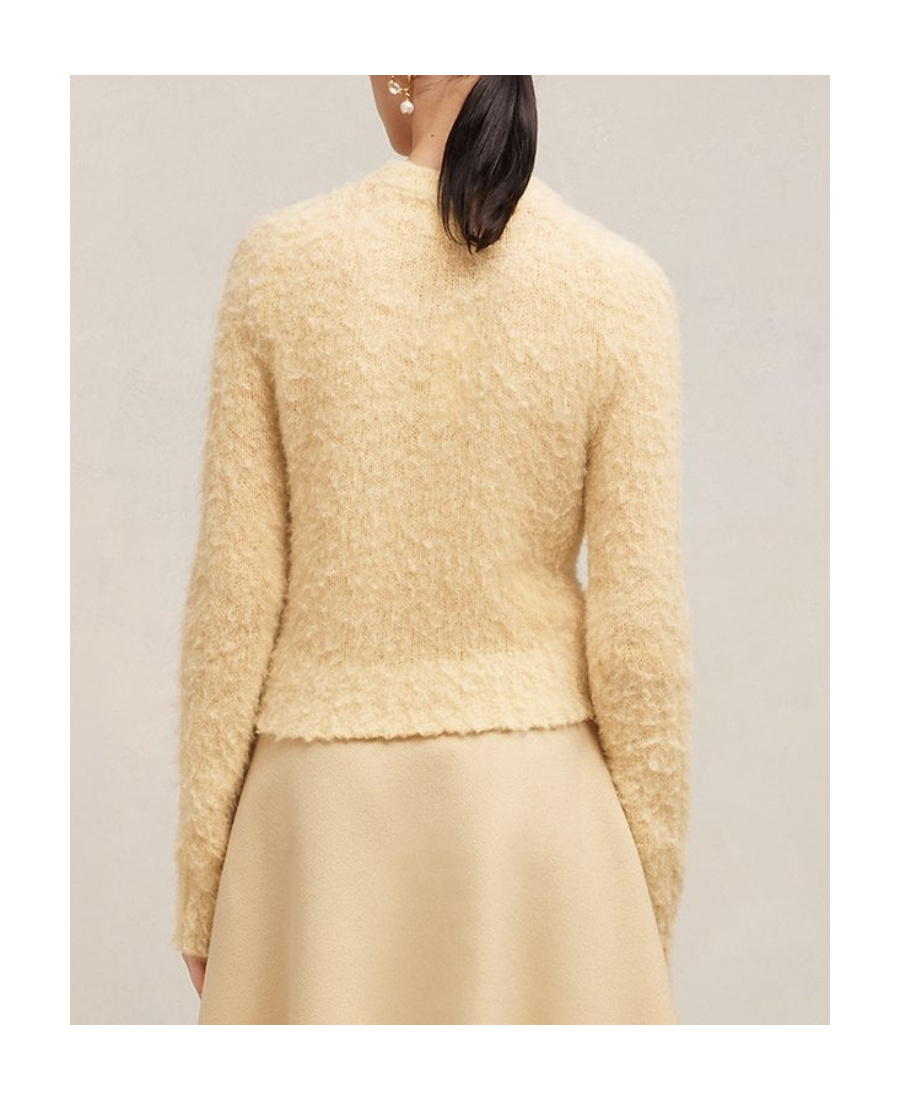 Shop Ami Alexandre Mattiussi Ami Brushed Crewneck Knit Sweater In Yellow