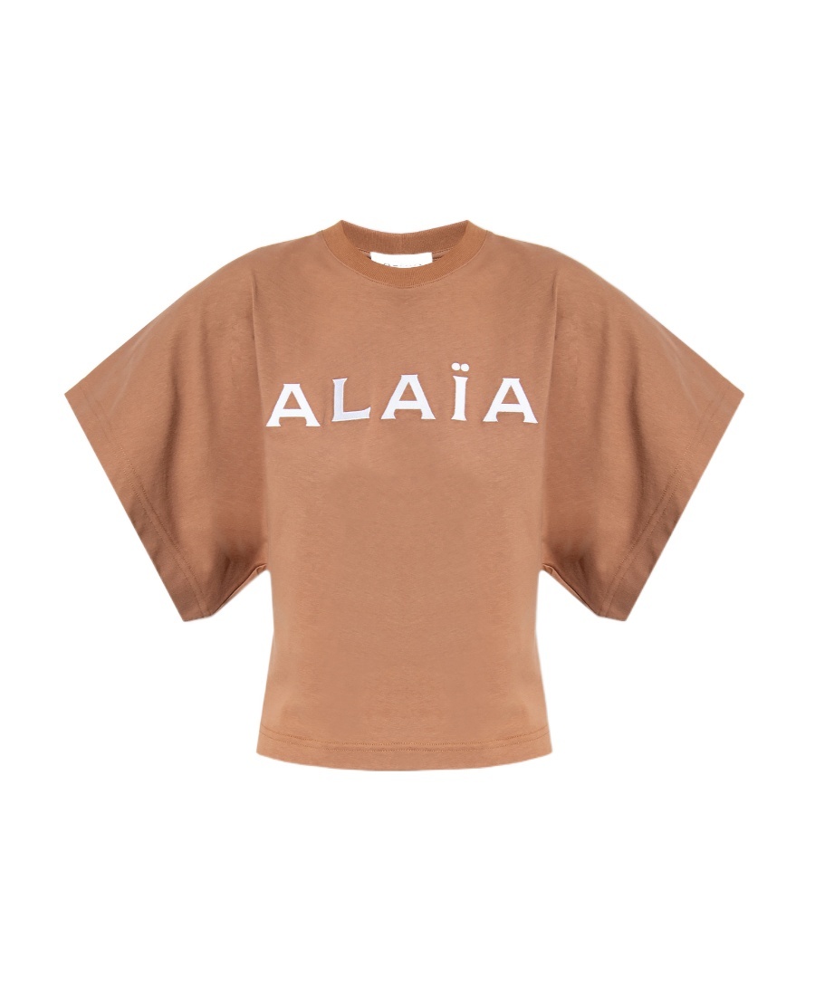 Alaïa Logo T-shirt In Pink