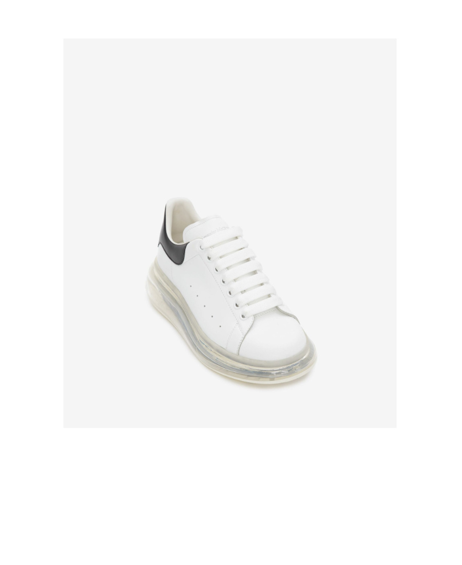 Alexander Mcqueen Signature Oversized Leather Sneakers In White