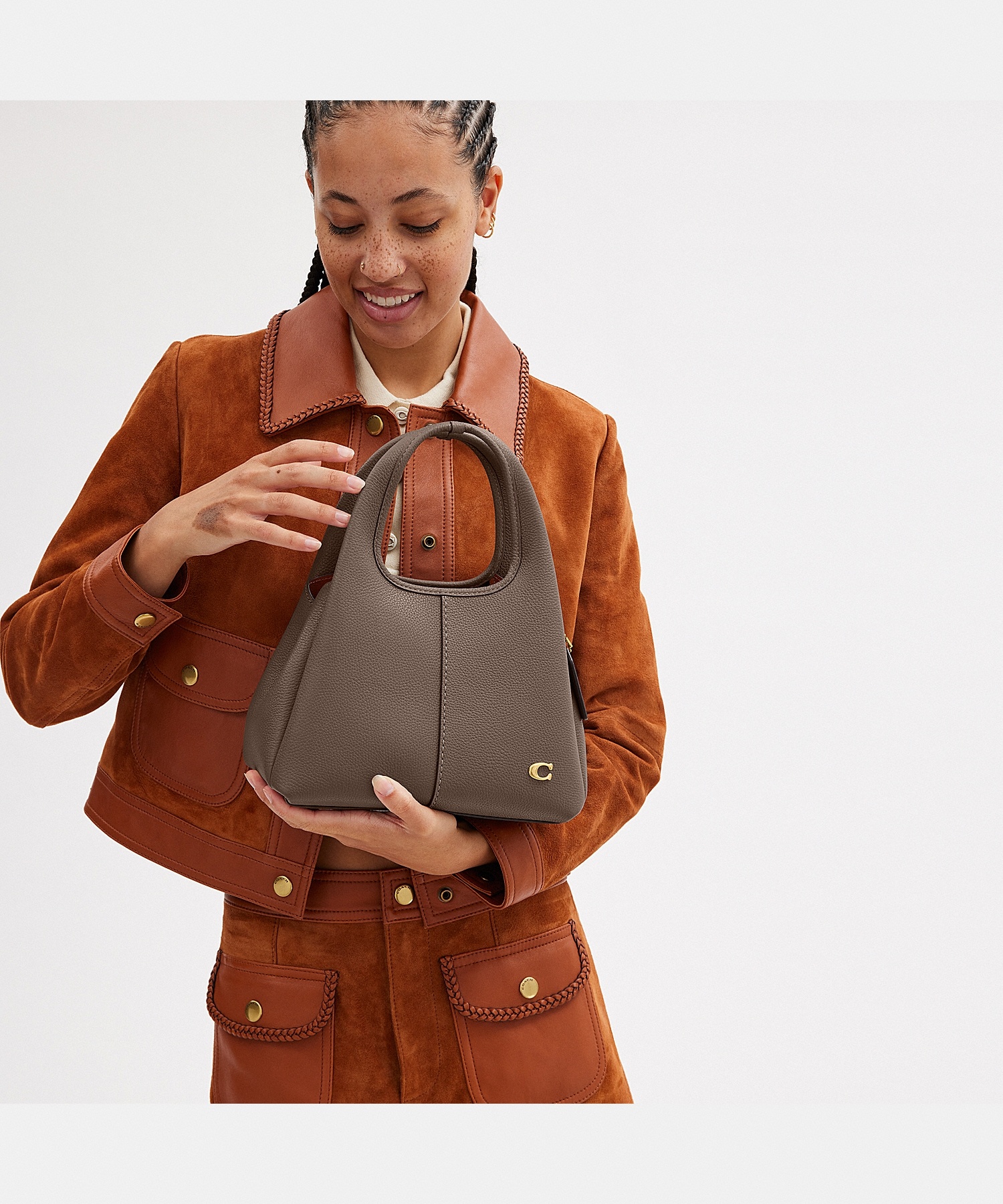Coach Lana Pebbled-leather Tote Bag In Brown