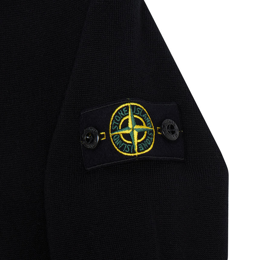 Stone Island Knit Crewneck Jumper In Pure Lightweight Wool In Black
