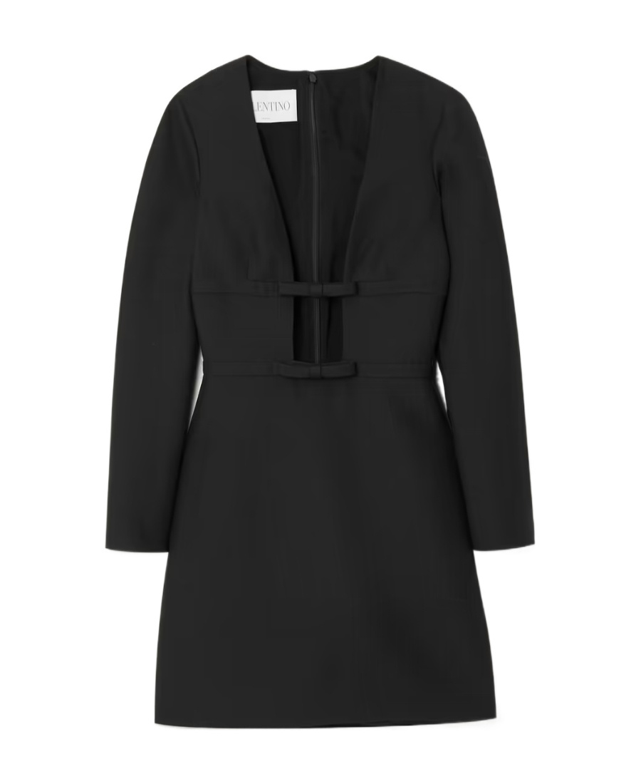 Valentino Minikleid Aus Wolle Und Seide In Black