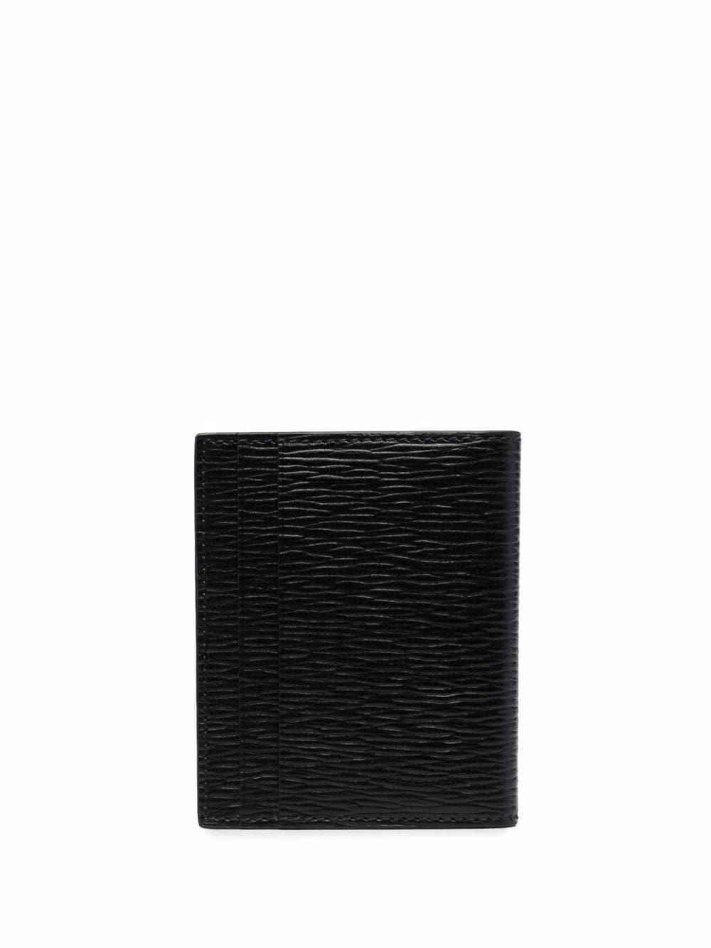 Ferragamo Black Cardholder With Gold-tone Gancini Logo In Calf Leather Man In Black
