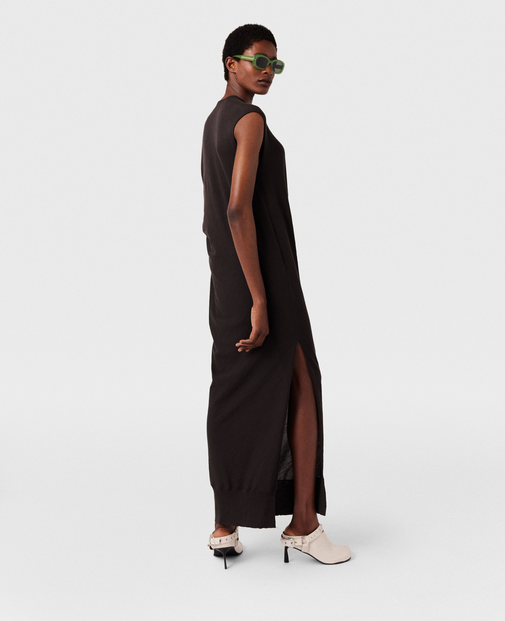 Stella Mccartney Asymmetrical Wool Dress In Black