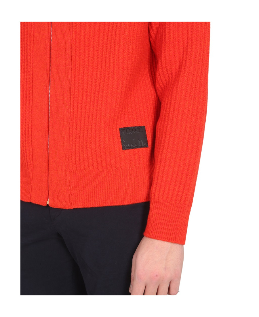 Shop Paul Smith Zip-up Knitted Cardigan In Red