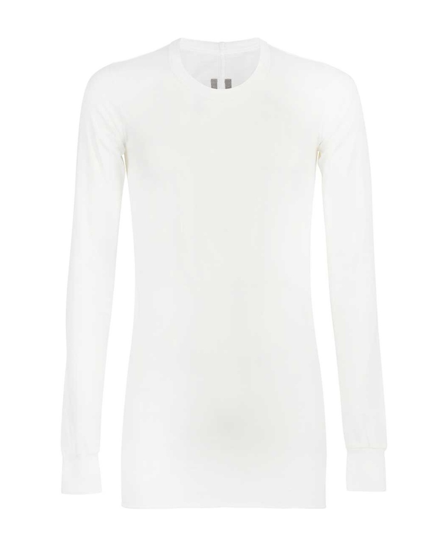 Rick Owens T-shirt With Round Neck And Long Sleeves In White