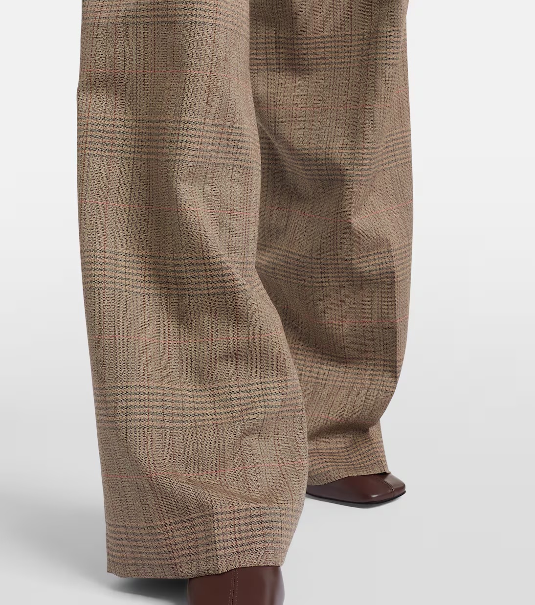 Rohe Plaid Straight-leg Casual Pants In Brown